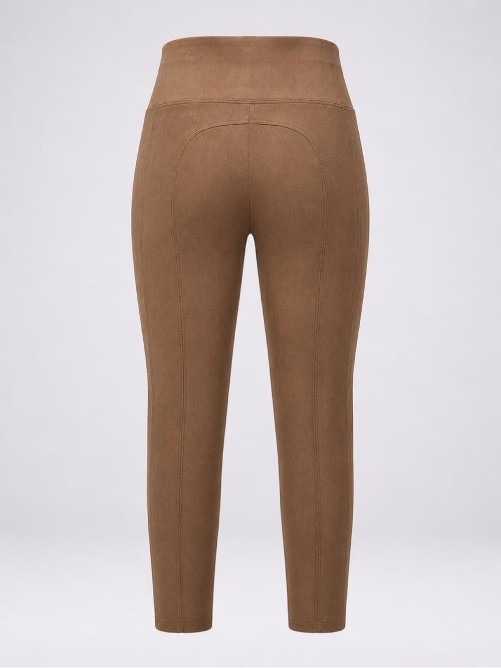 SPANX Rich Caramel Faux Suede Leggings High Waist Slimming Large L - Picture 5 of 7